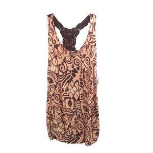 NWT DEX Women's Tank  Top Aztec Wine/Salmon Ladies Lg